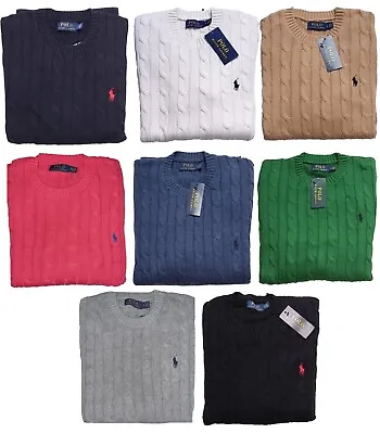 *NWT - Polo Ralph Lauren Men's Crew Neck Cotton Cable-Knit Sweater  : S - XXL  • $69.99
