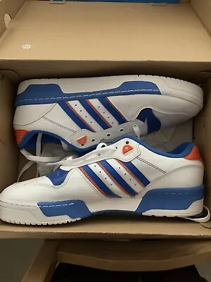 Size US 11 Adidas Rivalry White Blue Orange Originals NBA New York Knicks NY NEW • $50