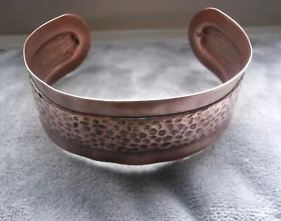 Vintage Handmade *signed*lrg Unisex/men's Copper/adjust Pattern Bangle Bracelet • £7.50