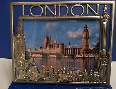 London Metal Photo Frame Big Ben Tower Bridge British Souvenir Christmas Gift • £7.99