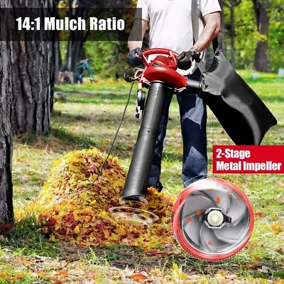 12 Amp Electric Blower Vacuum Mulcher 2-Speed Adjustment W/Metal Impeller 240MPH • $119.99