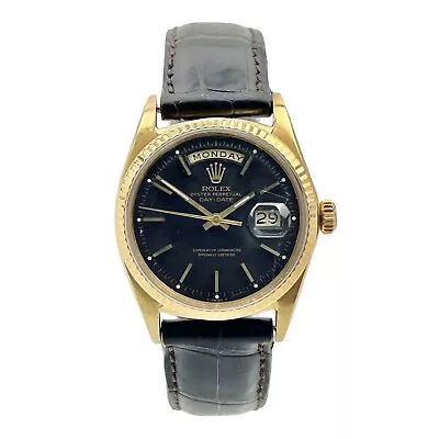 Rolex President Ref. 1803 Day Date 36mm Automatic Matte Black Dial 18k Gold • $8995