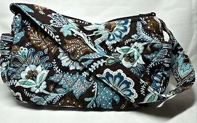 Vera Bradley Java Blue Maggie Small Shoulder Bag Single Strap Blue Brown Paisley • $14.99