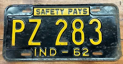 Nice Very Cool Very Unique 1962 Indiana License Plate Pz 283 Power Zoom 283! • $19.95