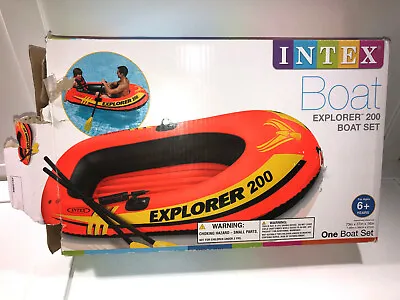Intex Explorer 200 Inflatable 2 Person River Boat Raft Set With 2 Oars • $34.99