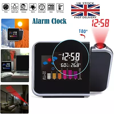 £9.45 • Buy Smart Digital Alarm Clock LED Projector Projection Temperature Time LCD Display