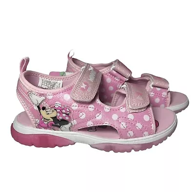 Disney's Minnie Mouse Toddler Girls' Lights-Up Sandals Size 10 NWT Pink Strappy • $22.99