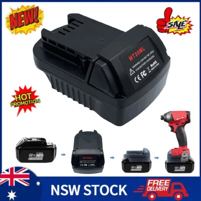 $21.99 • Buy NEW Battery Convert Adapter For Makita 18V Battery To Milwaukee 18V M18 Tools