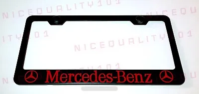 Mercedes Benz (Red) Stainless Steel Black Finished License Plate Frame Rust Free • $11.99