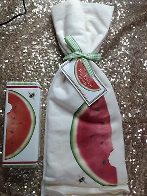 Mary Lake-Thompson Watermelon Bee Flour Sack Kitchen Towel Set  Watermelon Soap • $16.90