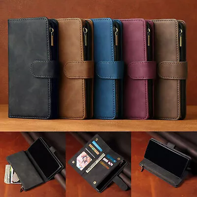 Case For Samsung S8 S8+ S9 S9+ S10 E S10+ Leather Zip Wallet Magnetic Flip Cover • $16.79