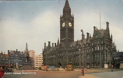 Old Postcard Albert Square Manchester Postmarked Salford 1964 • £1.99