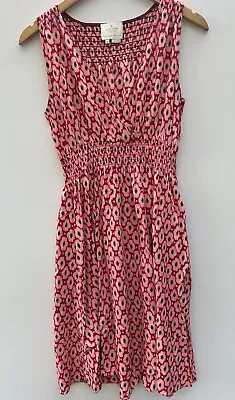 Kate Spade Dress Medium Pink Silk Blend Empire Waist Geometric Sleeveless • $53.99