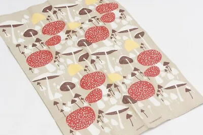 Swedish Mushroom Print Linen Cotton Tea Towel Isvampskogen • $49.99