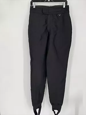 Vintage Schoeller Size 12 Black Stirrup Stretch Softshell Ski Pants Wool Blend • $28