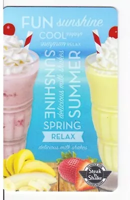 Steak N Shake Spring Summertime Sunshine Fun Tropical Milk Shakes 2015 Gift Card • $2.49