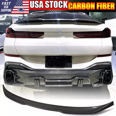 For BMW X6 G06 X6M 2020-2022 REAL CARBON Rear Trunk Lip Spoiler Boot Wing • $170.99