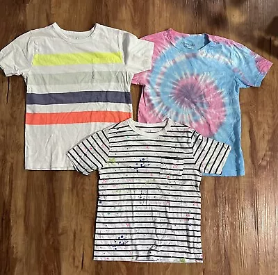 Lot Of 3 CREWCUTS J. Crew Boys T-shirts Size 10 Tie Dye Paint • $17.99