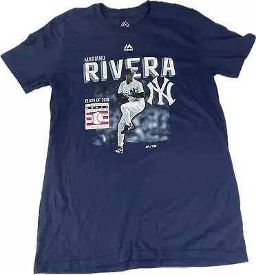 Majestic MARIANO RIVERA NY Yankees 2019 HALL OF FAME SHIRT S HOF • $12.97