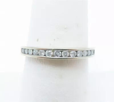 10k White Gold ~1/4CTW Diamond Channel Set Band Ring Size 7 • $95