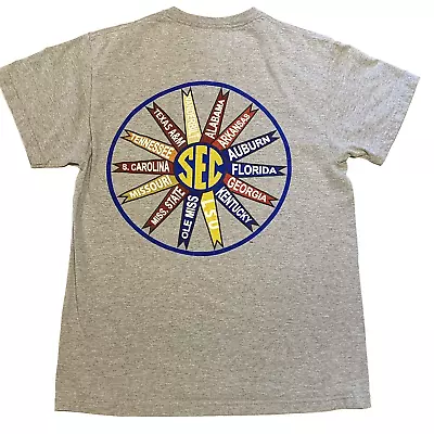 Missouri Tigers Men's Medium M T-Shirt SEC Pennants Flags 2 Sided Graphics Gray • $8.99