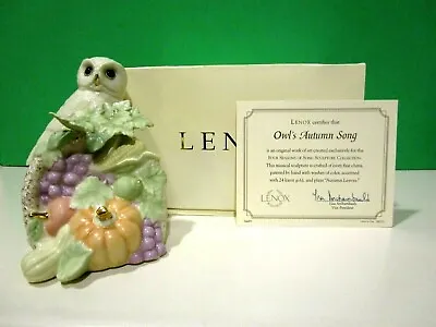 $49.95 • Buy LENOX OWL'S AUTUMN SONG Musical Sculpture NEW In BOX With COA Bird 2006