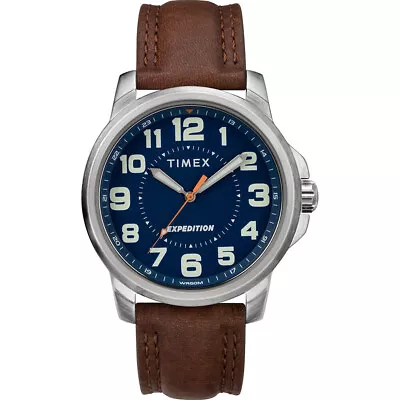 Timex Men's Expedition Metal Field Watch - Blue Dial/Brown Strap • $49.99