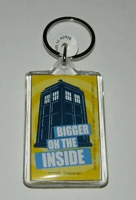 Doctor Who Tardis & Bigger On The Inside Quote Acrylic Keychain Key Ring UNUSED • £3.79