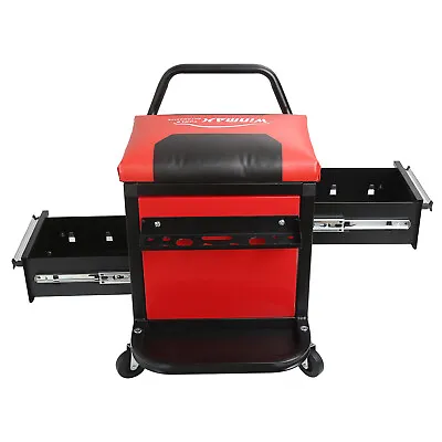 Mechanics Rolling Seat Creeper Garage Stool Shop Car Work Tool Box Chest Storage • $76.98