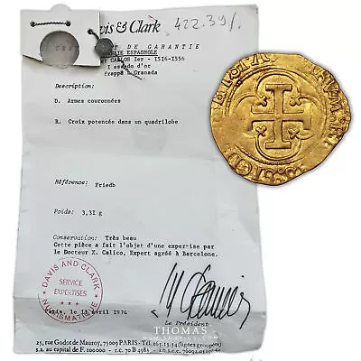 Coin - Spain - Gold Escudo Or - Charles And Johanna - Grenada • $3200