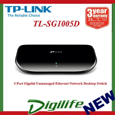 TP-Link TL-SG1005D 5 Port Gigabit Desktop Switch 10/100/1000 Mbps • $28.90