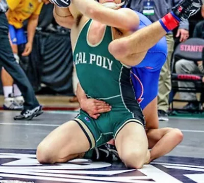 Cal Poly WRESTLING SINGLET University Team Mustangs Jock Uniform + Shorts Large • $199.99