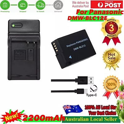 Battery & Usb Type C Led Charger For Panasonic DMW-BLC12E Battery (Suits G85) • $47.90