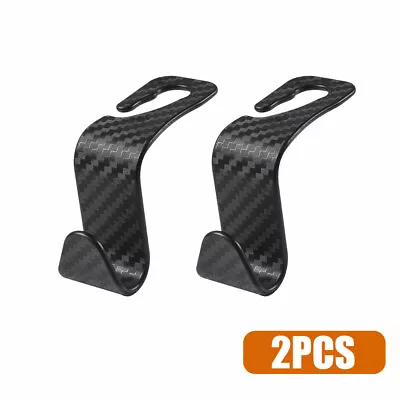 £2.83 • Buy 2x Car Back Seat Headrest Hooks Storage Hook Black Carbon Fiber Auto Accessories