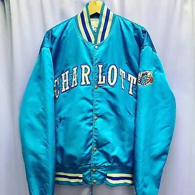 $187.01 • Buy Vintage 80’s Starter NBA Charlotte Hornets Satin Jacket Men’s XL