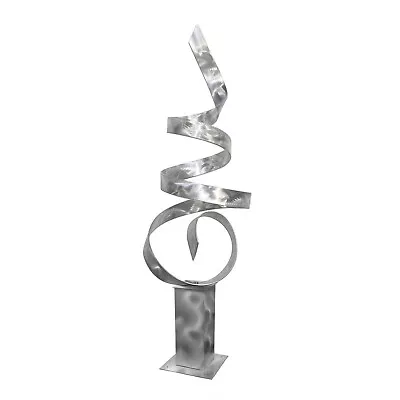 Large Abstract Silver Metal Sculpture Modern Art Indoor Outdoor Decor Jon Allen • $360