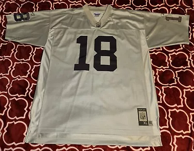 Oakland Raiders Gray Jersey Reebok #18 Randy Moss Mens Size XL Vintage LOOK • $20