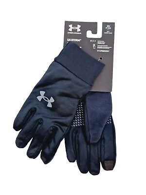 Under Armour UA Storm Liner Cold Conditions Mens Black Touch Screen Gloves Small • £19.50
