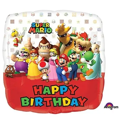 Super Mario Bros. Square Happy Birthday 18  Foil Balloon (Packaged) • $4