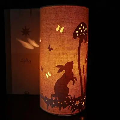 Spring  Bunny Rabbit Hare Standing Fabric Electric Table Lamp With Bulb • £20.75