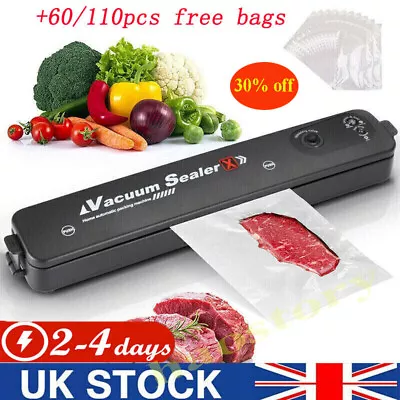 Vacuum Food Sealer Automatic Manual Sealer Dry Wet Pack.Machine With 60/110 Bags • £15.99