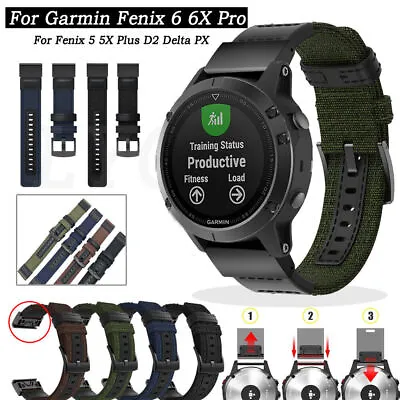 Quick Fit Watch Band Strap Nylon For Garmin Fenix 3 3HR 5 5X Plus 6 6X Pro 7 7X • $17.80