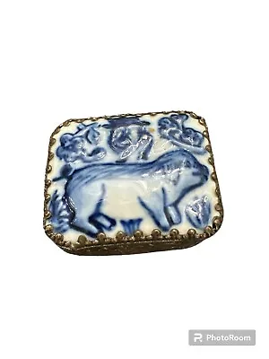 Vtg Chinese Shard Trinket Box With Mirror • $17.33