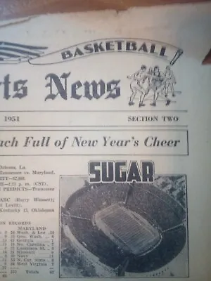 $1 • Buy 1951 CFB Bowl Games Schedule Newspaper Article