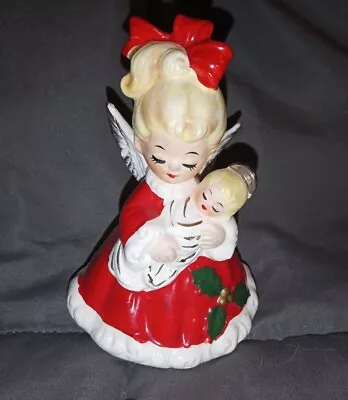 Vintage Christmas Angel Bell Figurine 1850's Josef Angel Holding Baby Bell • $40