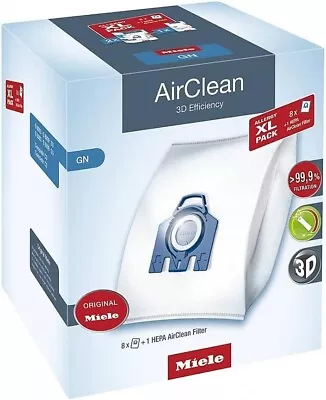 Miele XL-Pack AirClean 3D Efficiency GN 8 Bags And 1 SF-HA 50 HEPA Filter • $94.99