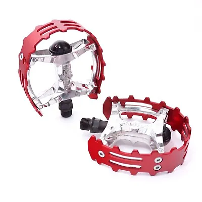 Wellgo Bear Pedals 1/2  Red - Old School BMX Style - Mongoose Redline Skyways • $28.71