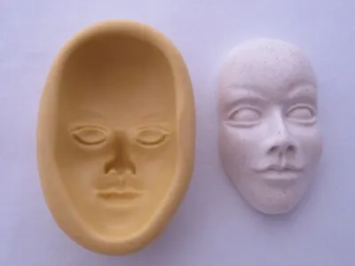 Face Silicone Mold Food Grade Mask 4 Resin Clay Chocolate Fondant Cake Doll B92 • $4.95