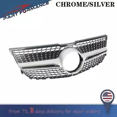 Front Bumper Diamond Grille For Mercedes X204 GLK-CLASS 2013-2015 Silver • $59.98