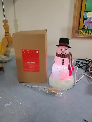 Vtg Avon  The Gift Collection  10  Chilly Sam LIGHT UP Snowman NEW - Open Box • $75